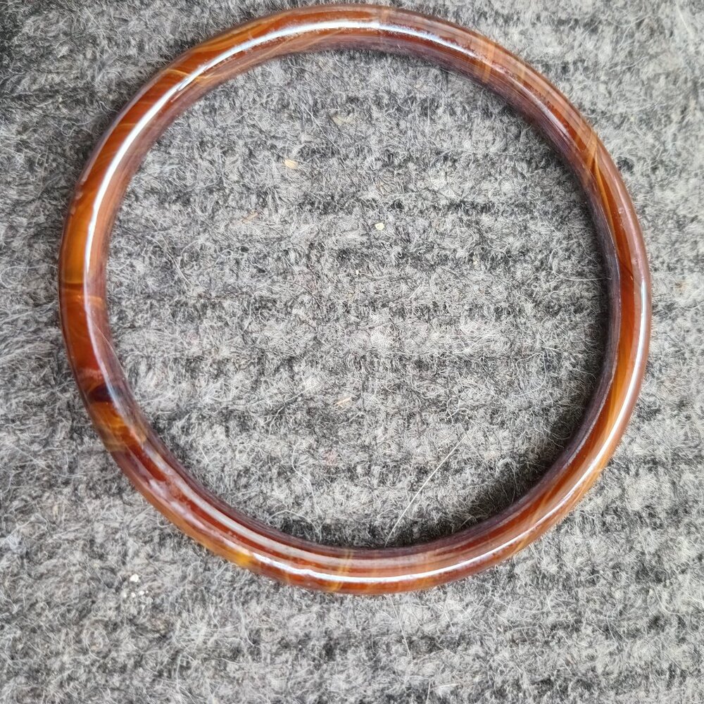 BROWN QUARTZ BRACELET BANGLE 2-3/4" DIAM. WOMEN'S